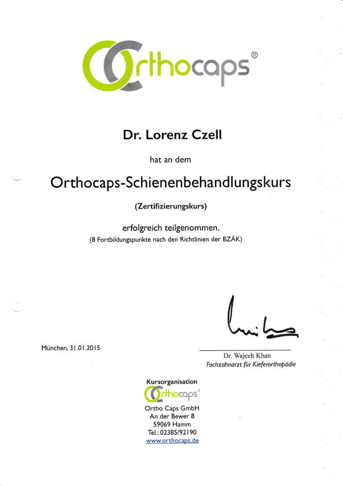 2015 01 31 Orthocaps LC Zertifizierung